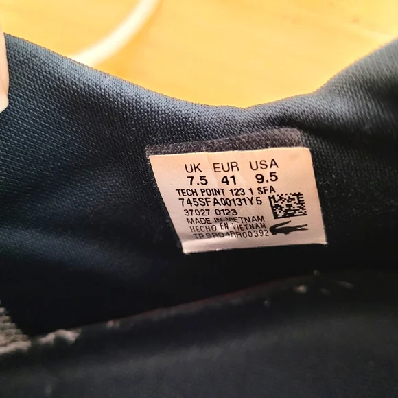 Lacoste Cream and Black Athletic Shoes - Picture 8 of 12